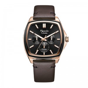 Alexandre Christie AC 6616 Rosegold Brown Leather Lady BFLRGBABO